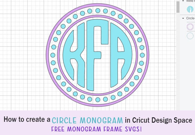 Free Circle Monogram Frame SVG cut files for Cricut Design Space