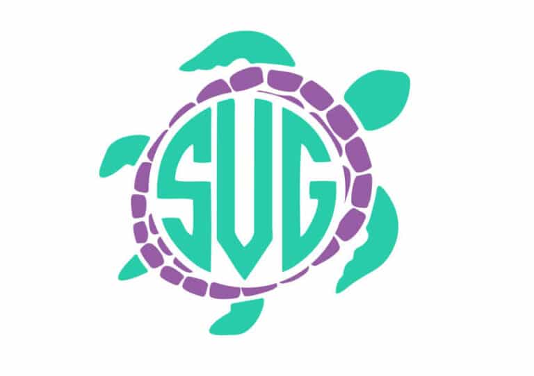 Turtle Initial Monogram Turtle Monogram SVG - Free High Qualify SVG Cut Files