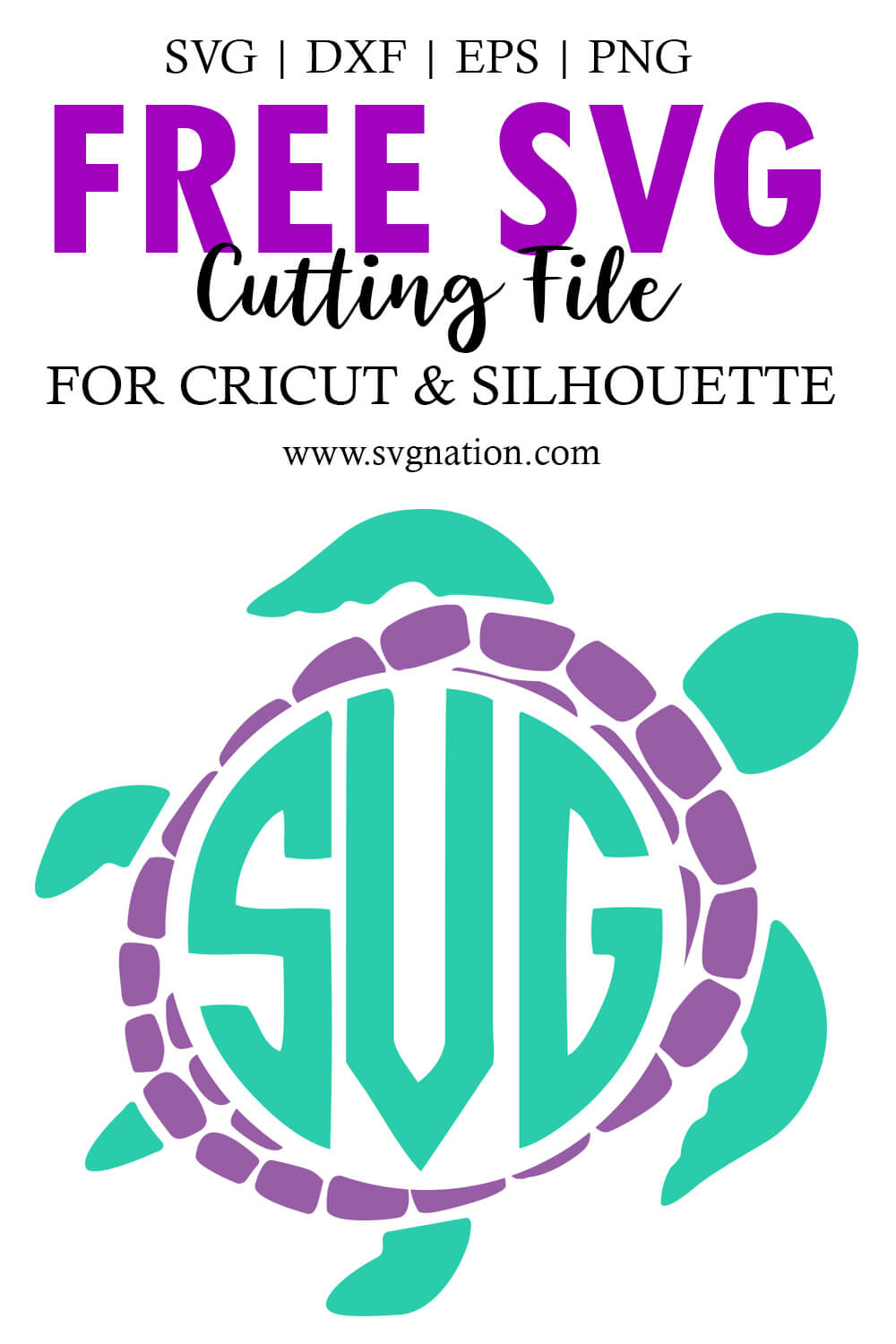 Turtle Monogram SVG - Free High Qualify SVG Cut Files