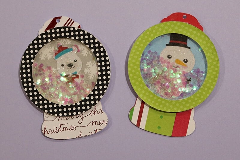 snow globe gift tag