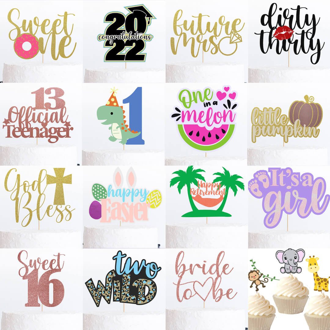 How to Make Cake Topper with Cricut {Single & Layered Cake Toppers}