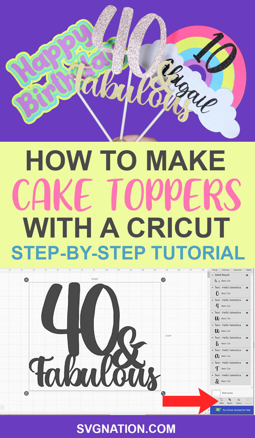 Easy Cricut Cake Topper Tutorial - Crafting a Lovely Life