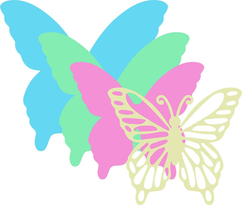 layered butterfly svg