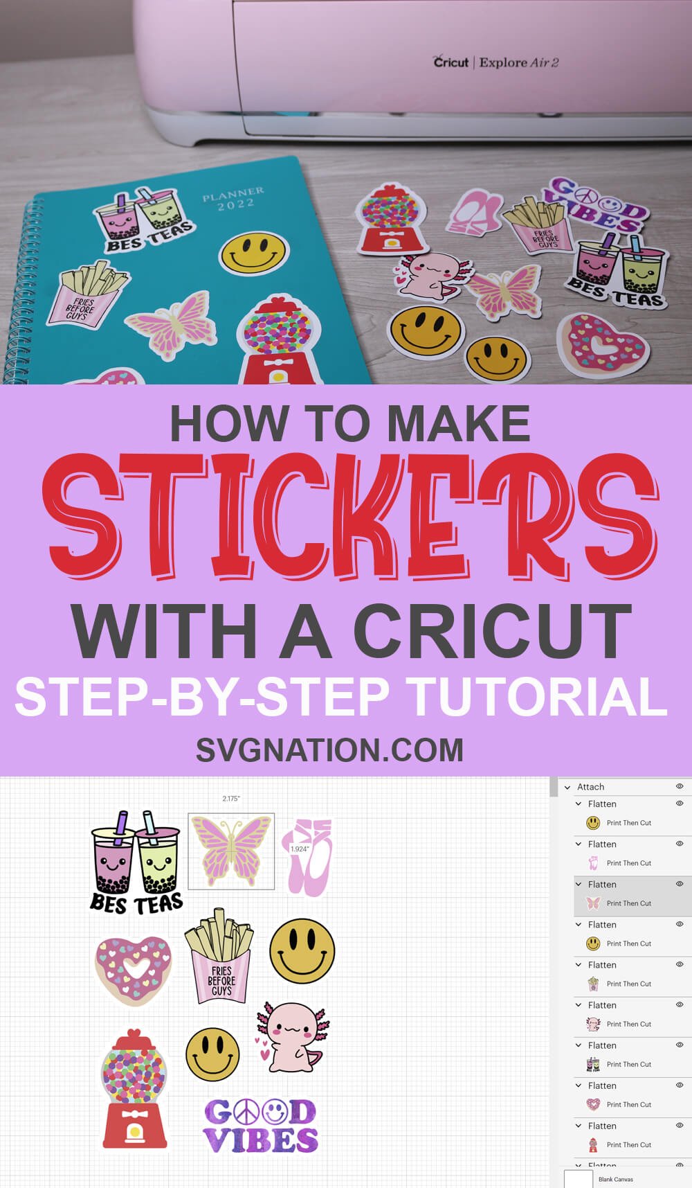 How to Make Stickers with Cricut {& Free Sticker SVG Files}