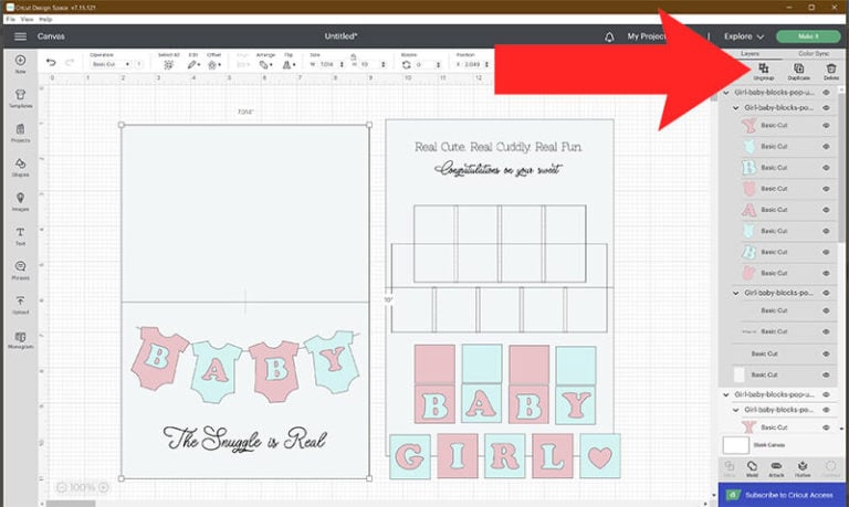 Cricut Baby Shower Card - Free Baby Shower SVG Files