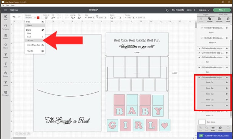 Cricut Baby Shower Card - Free Baby Shower SVG Files