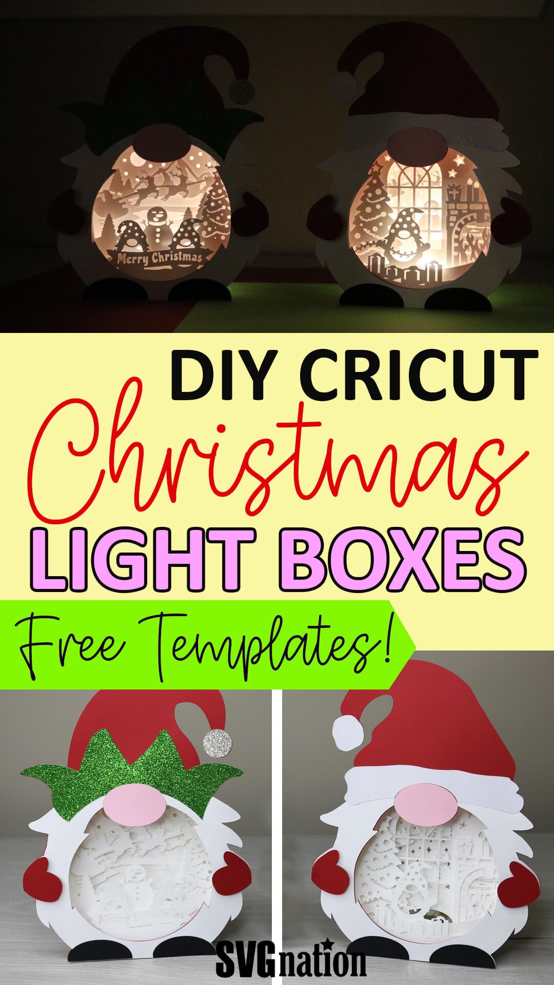 DIY Cricut Christmas Light Box with Free SVG File