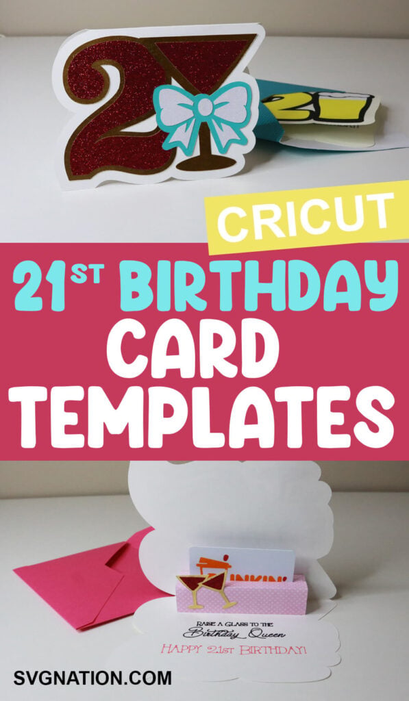 21st Birthday Card SVG Free, Cricut Card Templates