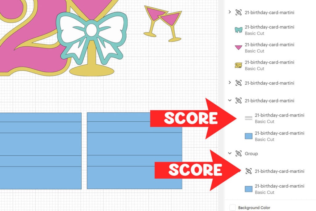 Change operation to score lines for the gift card holder template