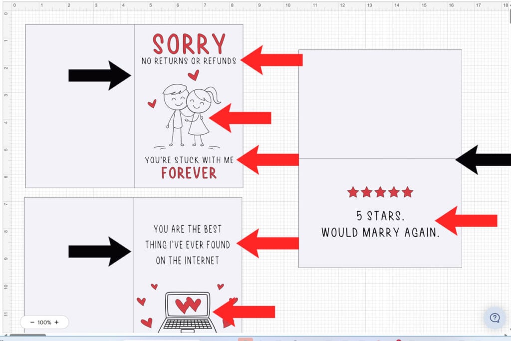 Change red errors to pen and the black arrows to score lines in Cricut Design Space