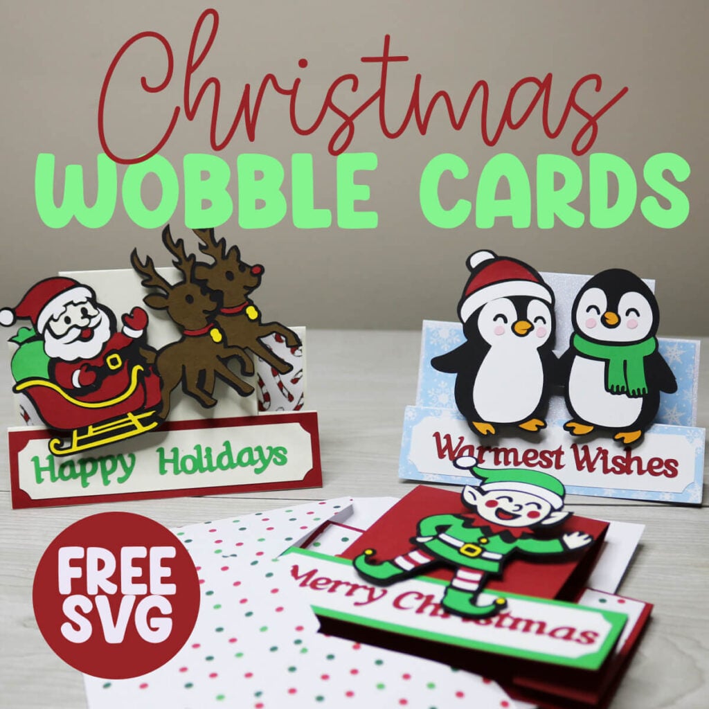 Christmas Wobble Card SVG, Cricut Christmas Cards