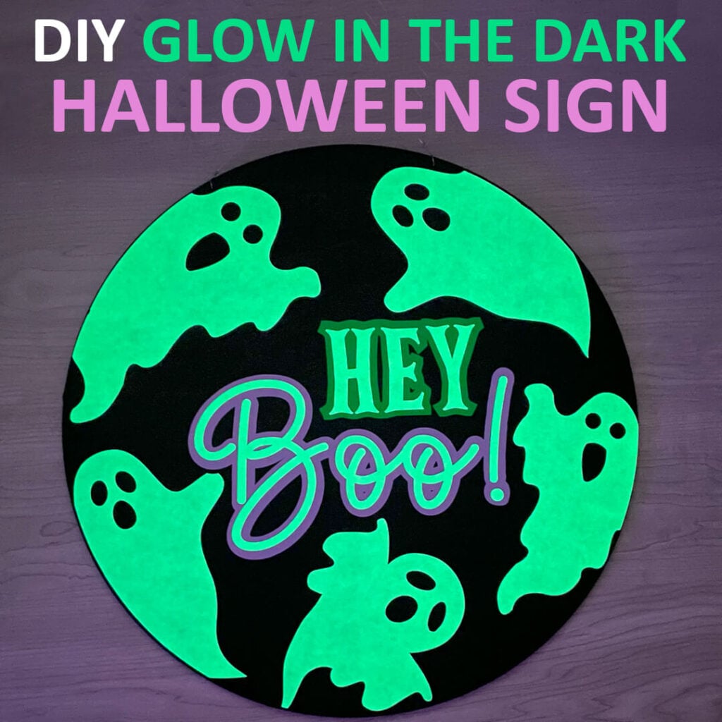 DIY glow in the dark Halloween sign