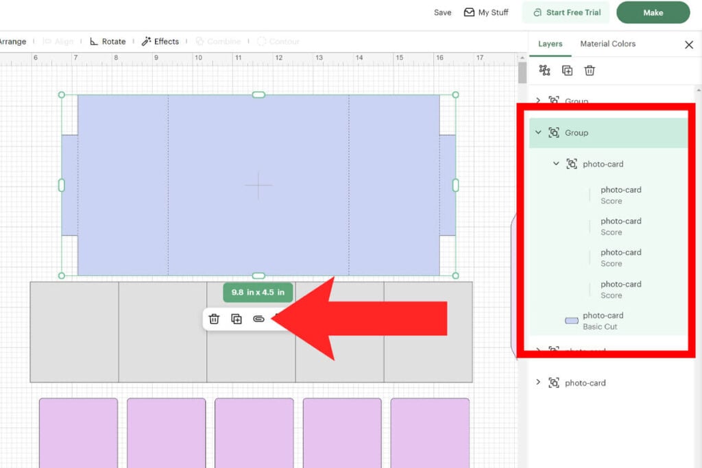 Attach score lines to card layer