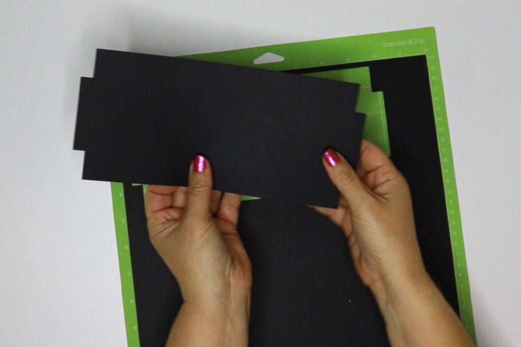 Flip card over on cutting mat