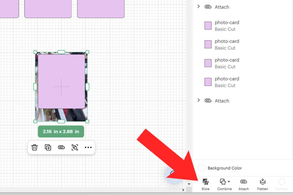 Upload photo for the card and resize it