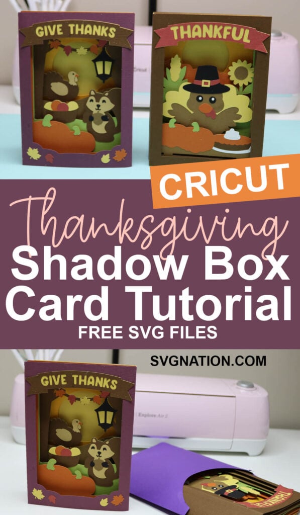Thanksgiving Shadow Box Card Tutorial for Cricut, Thanksgiving Cricut Projects