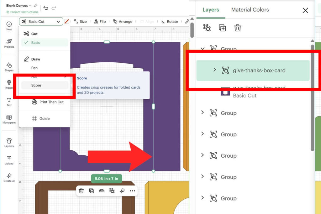Modify all score lines in Cricut Design Space
