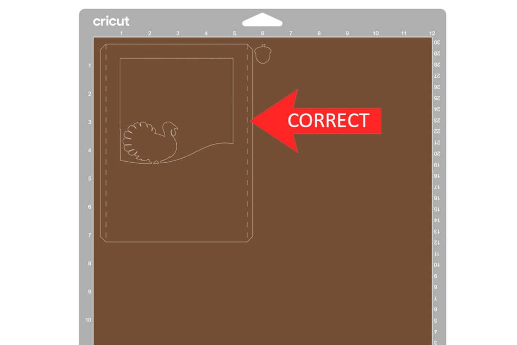 Make sure score lines are in the correct place before cutting.