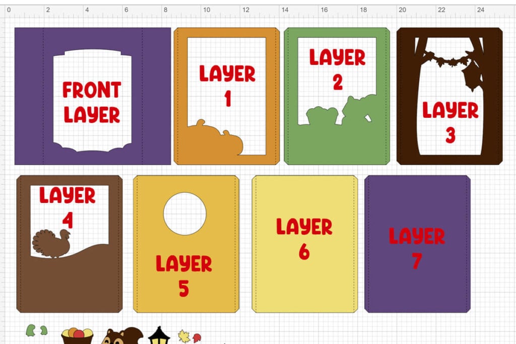 Layer these in this order when assembling the DIY Thanksgiving Card