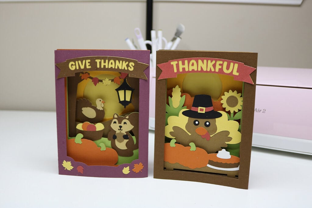 DIY Thanksgiving Card, Cricut Thanksgiving Shadow Box Card