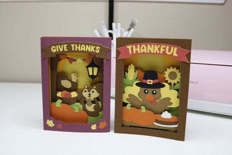 DIY Thanksgiving Card, Cricut Thanksgiving Shadow Box Card
