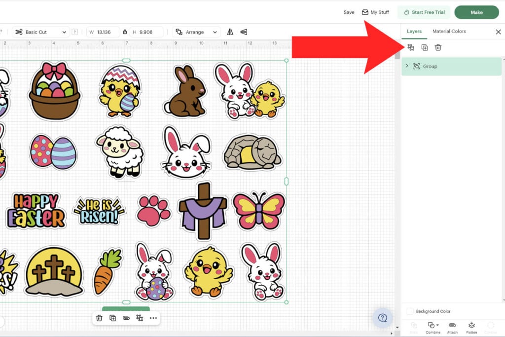 Ungroup Images in Cricut Design Space