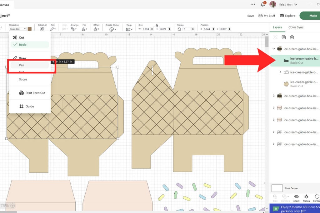 Gable Box Template Instructions
