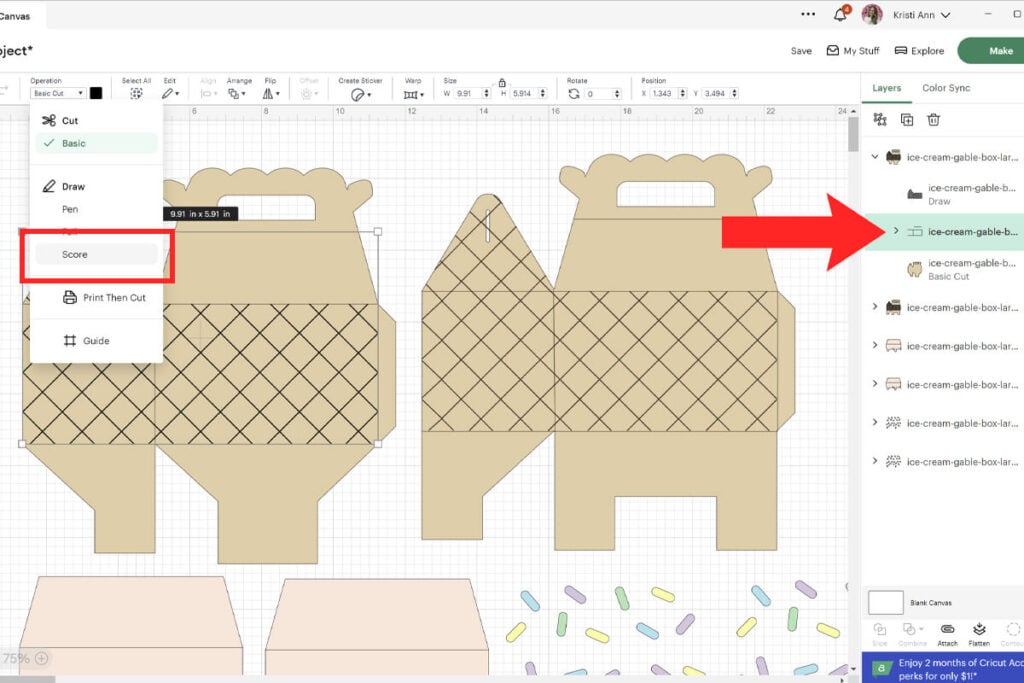 Gable Box Template Instructions