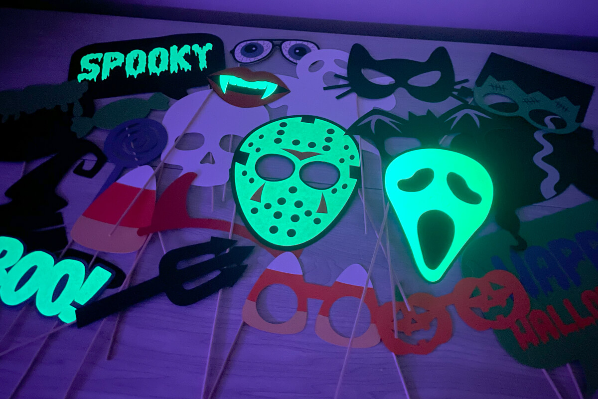 Glow in the dark Halloween photo booth props