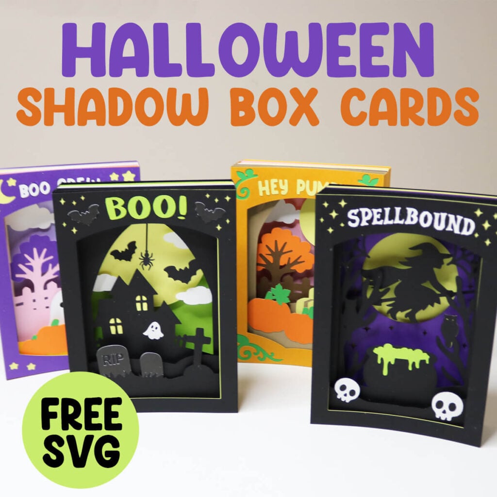 Halloween Shadow Box Card Templates, Free Halloween SVG