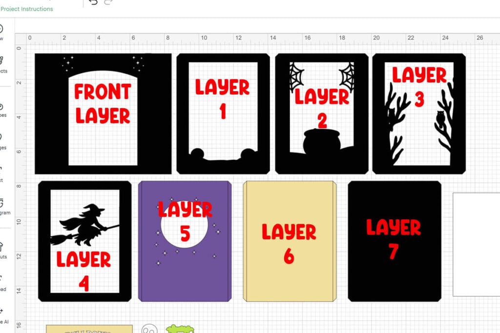 halloween shadow box card layers