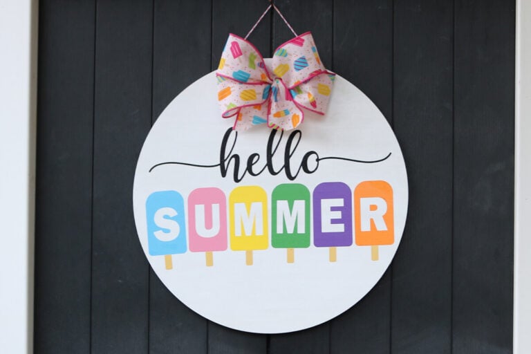 Hello Summer Cricut Wood Sign