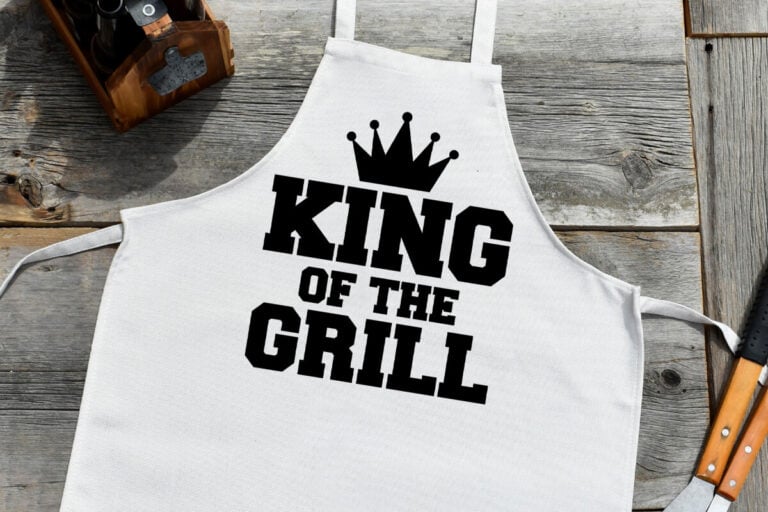 king of the grill svg, apron svg, free svg files for cricut