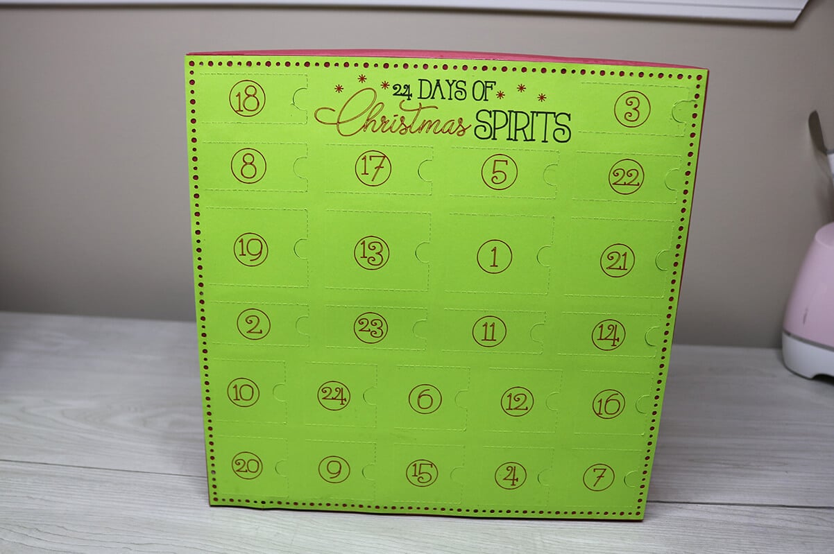 Mini Bottle Advent Calendar Template for Cricut