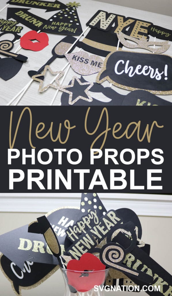 New Year Photo Props Printable