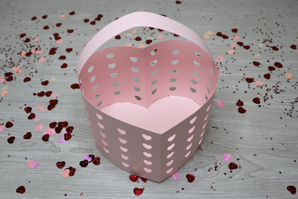 Easy Paper Heart Basket Using a Cricut
