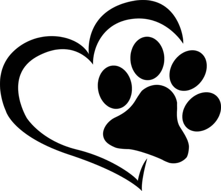 paw print svg, dog paw print svg, heart paw print svg