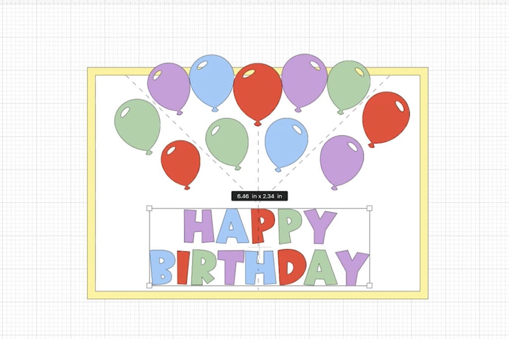 Add Happy Birthday to Pop Up Cricut Card