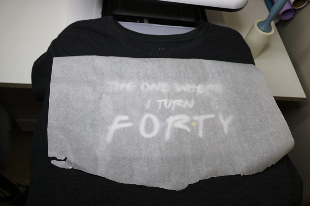 Prepare the shirt on the heat press mat