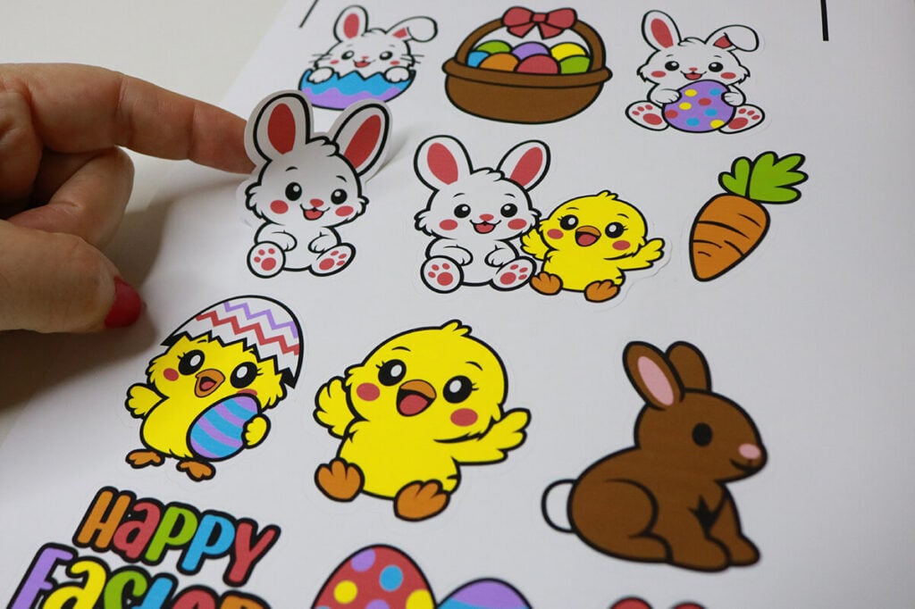 Easter sticker sheet for print then cut
