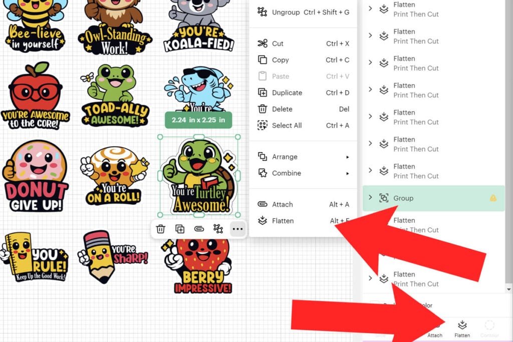 Flatten Each Sticker Image Indiviually