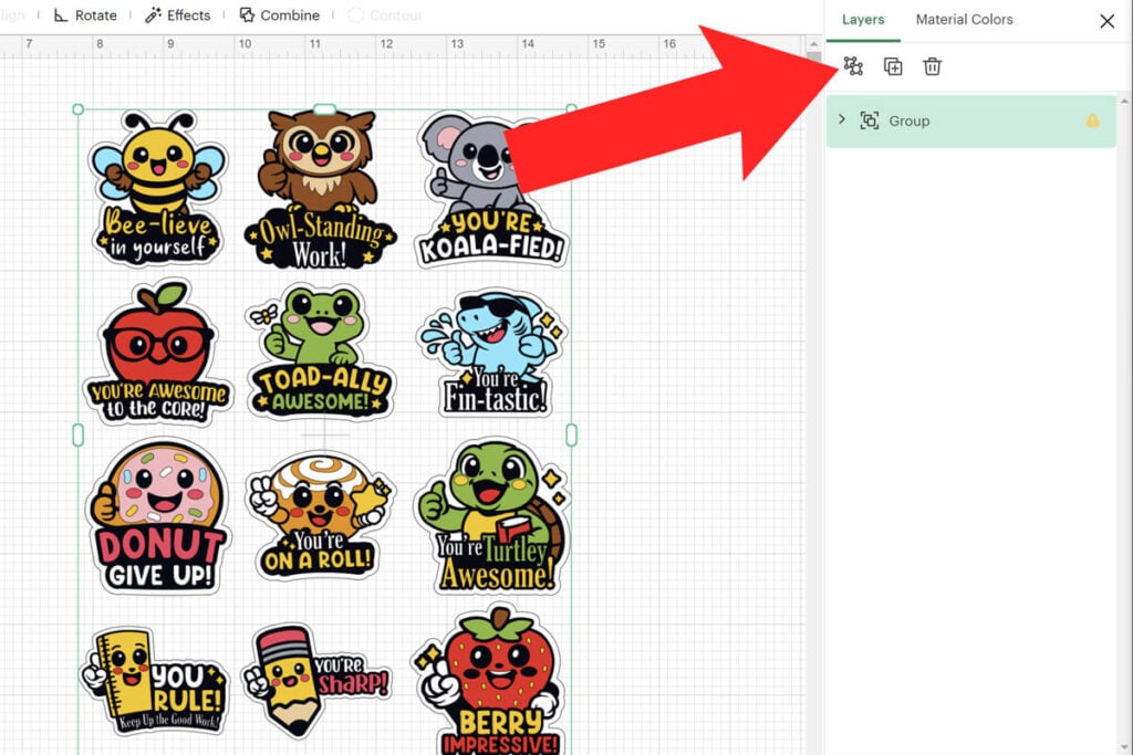 Ungroup Images in Cricut Design Space