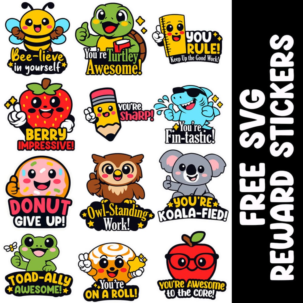 Reward Stickers SVG, Teacher SVG