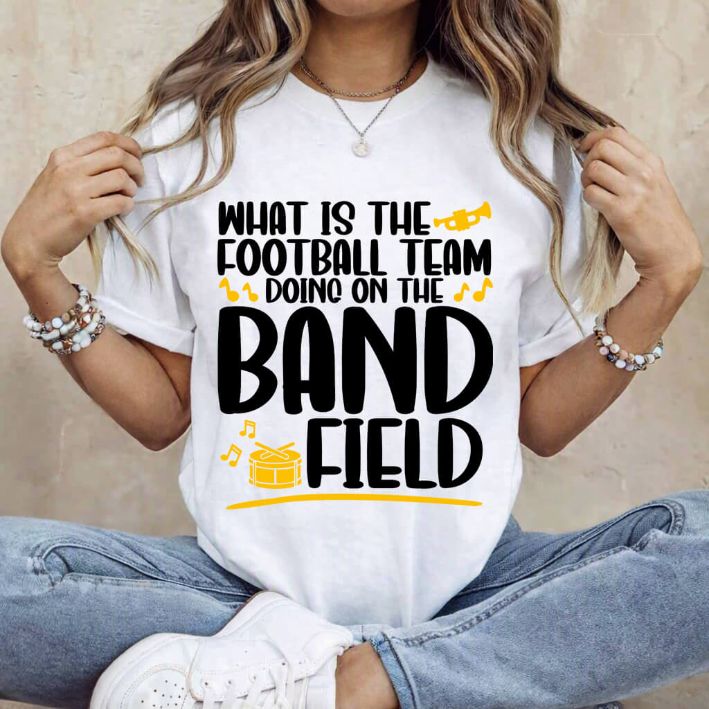 What is the Football Team doing on the Band Field SVG, Free Marching Band SVG